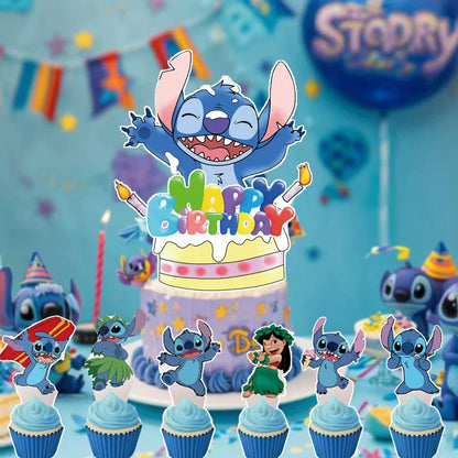Lilo & Stitch Cake Decorations Stitch Theme Kids Boys Birthday Party Supplies Baby Shower Gift Cupcake Picks