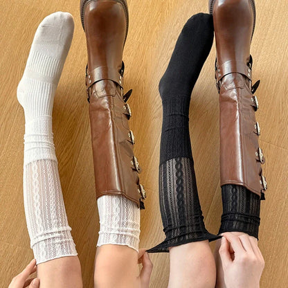 Lace Ballet Style Leggings, Mesh Leg Warmers for Women and Girls, Kawaii Lolita Socks, Boot Cuffs, Thin Summer Socks, Knitted Sleeve Cover