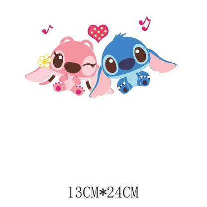 Cute Stitch MINISO Lilo & Stitch Heat Transfer Stickers Iron-on Transfers For Clothing Thermoadhesive Adhesive Patches Kawaii