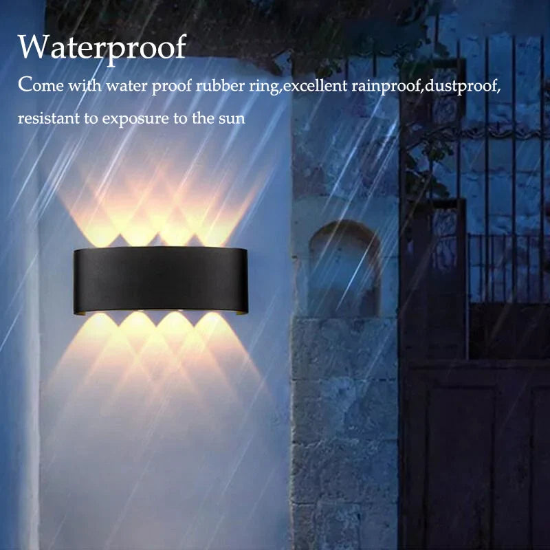 Mur LED lumière extérieure intérieure 2W 4W 6W 8W 10W AC85-265V haut vers le bas blanc noir lumière moderne pour maison jardin chambre couloir