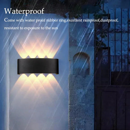 Mur LED lumière extérieure intérieure 2W 4W 6W 8W 10W AC85-265V haut vers le bas blanc noir lumière moderne pour maison jardin chambre couloir