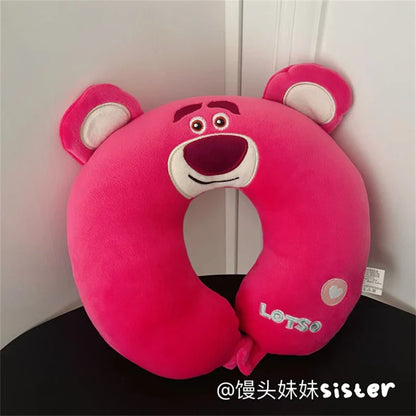 Cartoon Stitch U-shaped Neck Pillow Kawaii Stuffed Anime Comfortable Alien Sullivan Nap Pillow Airplane Travel Pillow Xmas Gifts