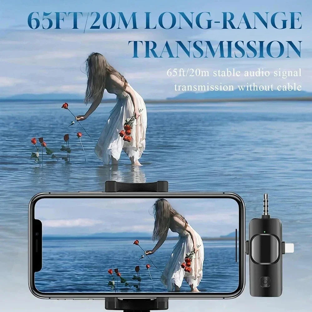 Lavalier Professional Dual Wireless Lapel Microphone Mic For iPhone Android Phone Mobile Cell PC Tie Buttonhole Micro Microphon