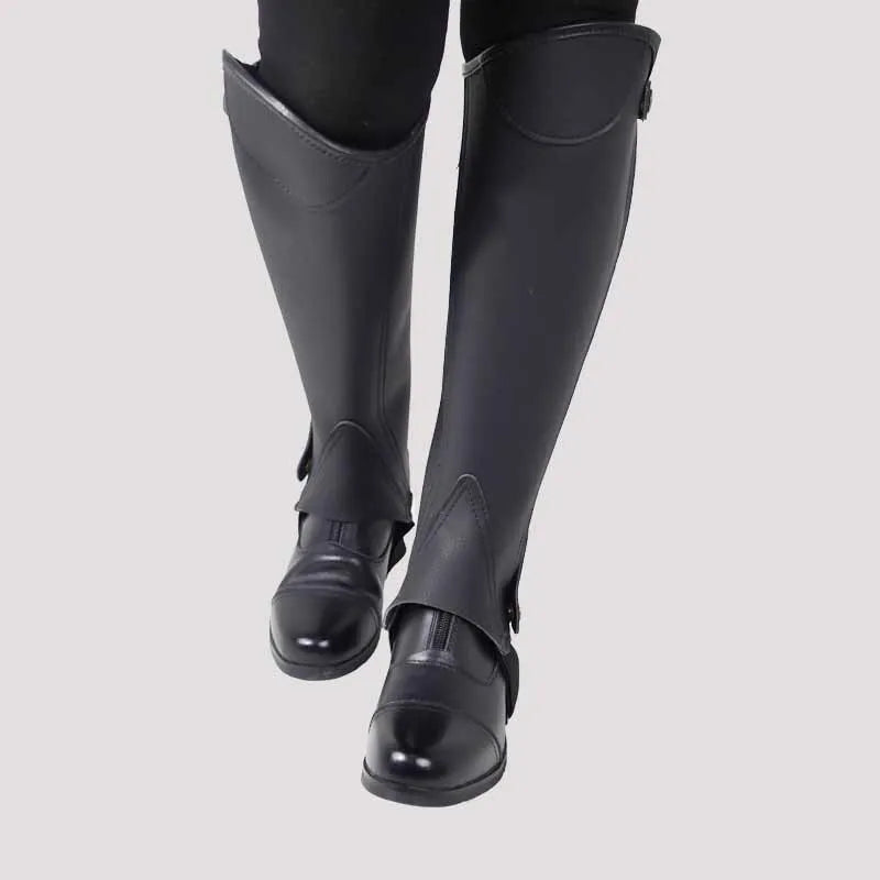 Guêtres équestres, protections de jambes d'équitation confortables anti-usure en cuir de vachette, équipement équestre pour cavaliers
