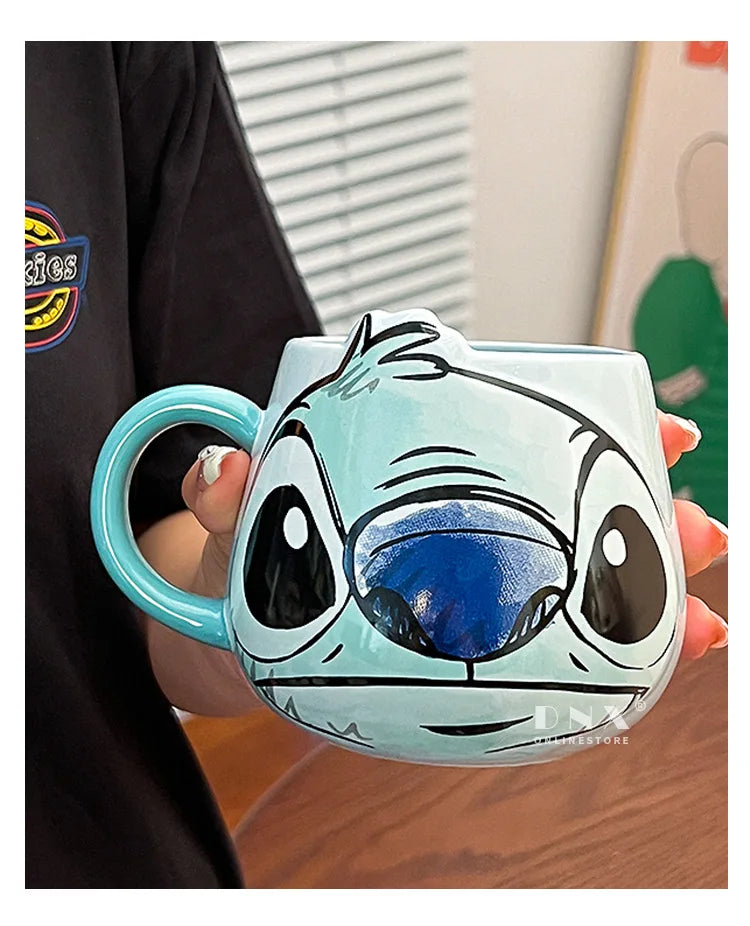 Anime Stitch Girl High-Looking Fashion Cartoon Creative Pattern Couple Milk Drinking Coffee Ceramic Mug Birthday Gifts