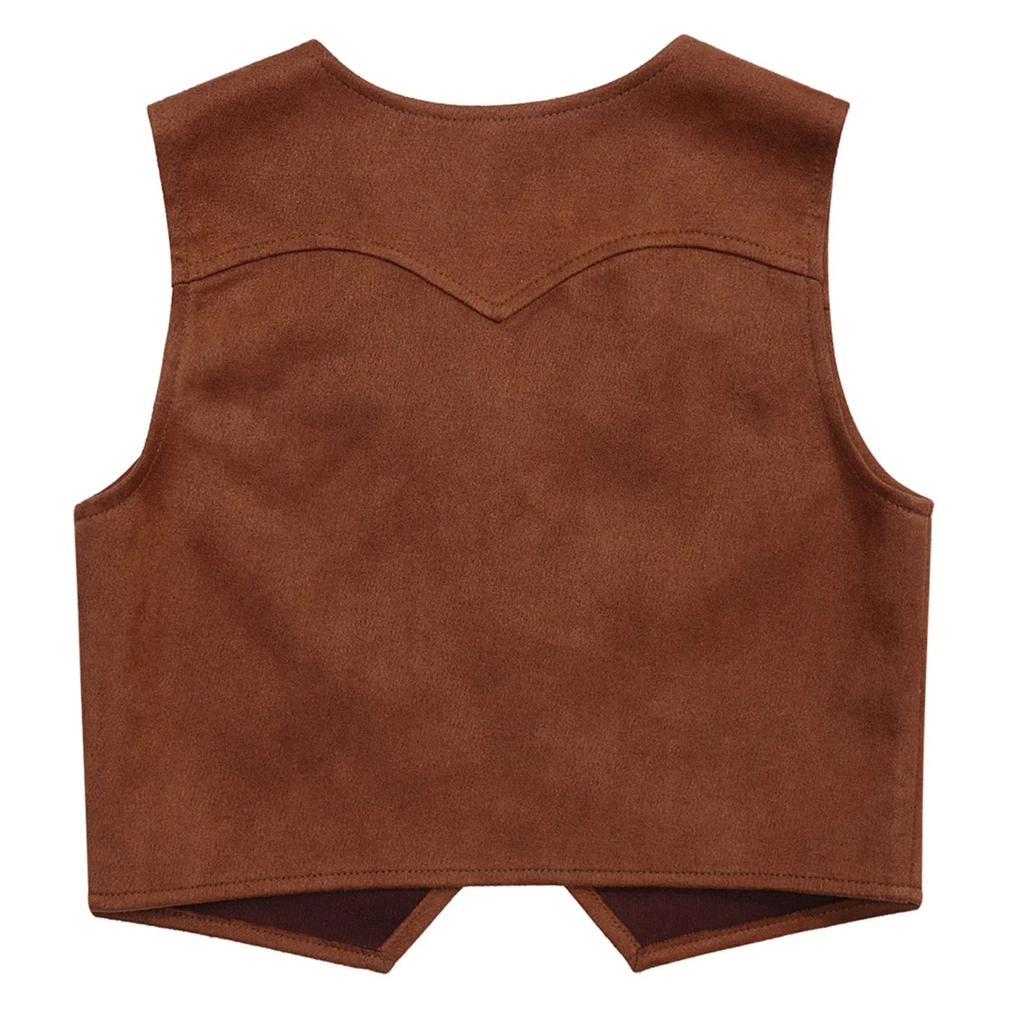 Boys Girls Western Cowboy Cosplay Costume Suede Fringe Vest with Bandanna Scarf Hat Halloween Carnival Party Cowgirl Dress Up