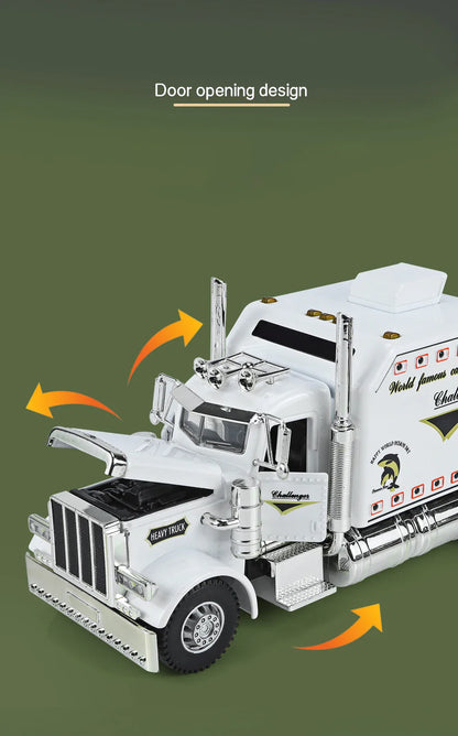 1/24 American Tractor Peterbilt 389 Alloy Simulation Diecast Model Car Collection Christmas Gifts Sound & Light Toys For Kids