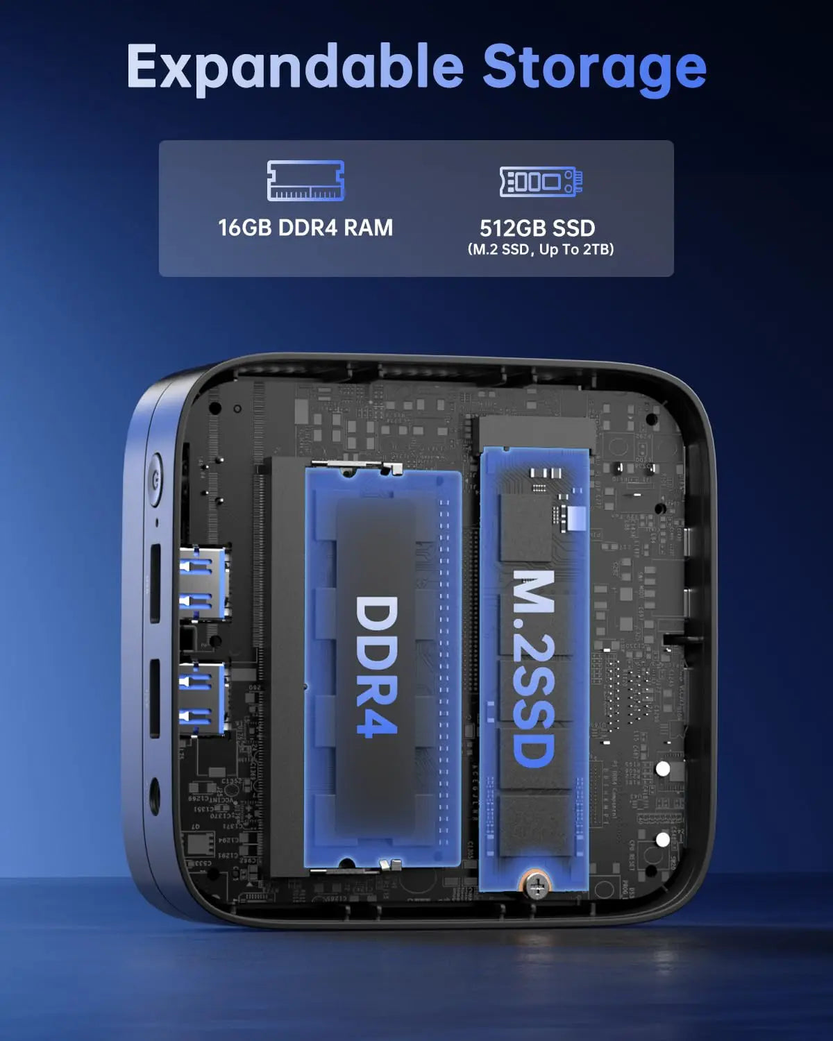 ACEMAGIC E1 N150 16GB DDR4 RAM 512GB SSD WIFI5 BT4.2 4K @ 60Hz UHD Windows 11 Micro Desktop Computer Dual-Band WiFi MINI PC
