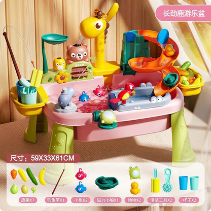 Jouets de cuisine pour enfants électriques amusants jouets de jeu d'eau évier de lavage de vaisselle pêche vaisselle jeu de rôle maison bébé jouet d'éducation précoce