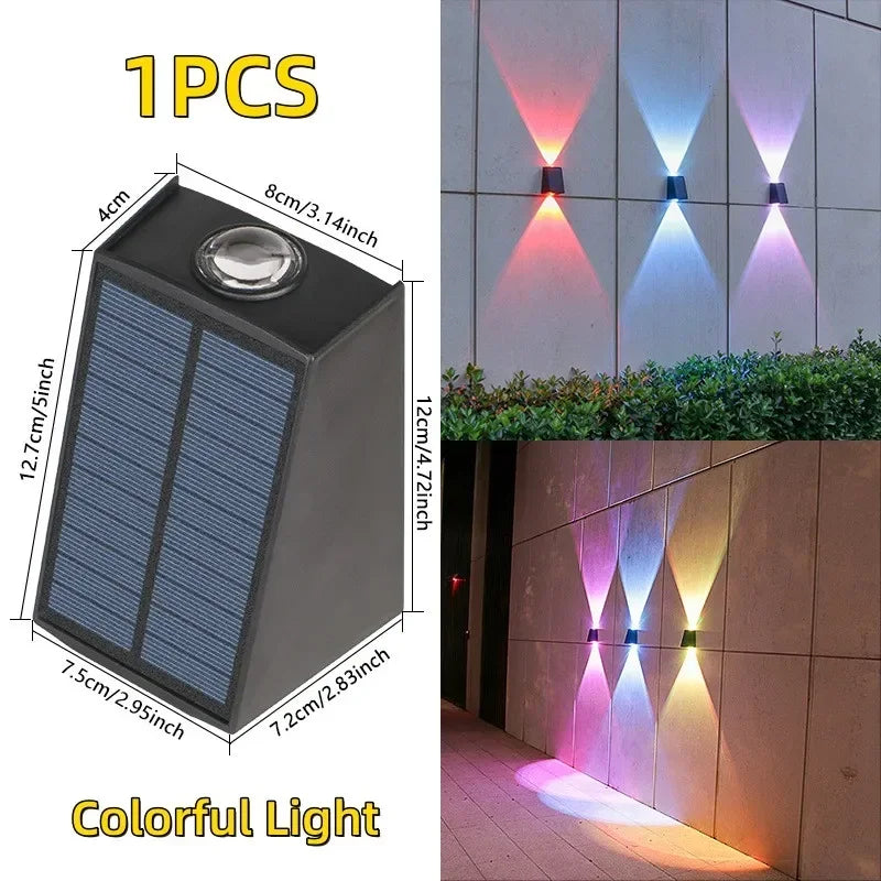 LED lumières solaires extérieur lampe murale à énergie solaire étanche décorations de jardin extérieur lumière du soleil pour rue balcon Villa lampe