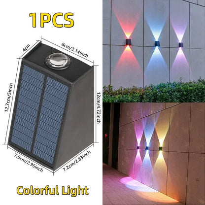 LED lumières solaires extérieur lampe murale à énergie solaire étanche décorations de jardin extérieur lumière du soleil pour rue balcon Villa lampe
