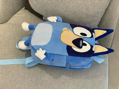 Cute Bluey Family Cartoon Plush Backpack - Children'S Schoolbag, For Kindergarten And Travel, Fun Snack Bag, Great Kids' Gift