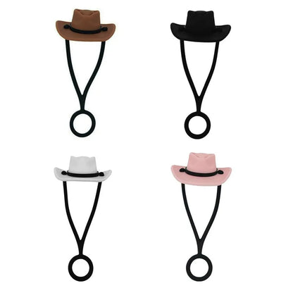 Silicone Cowboy Hat Straw Covers Caps Dustproof Cute Protector Mug Straw Tip for 30 40Oz Tumbler Water Bottle Decor Accessories