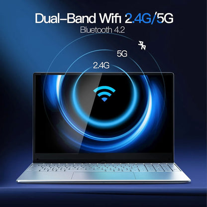 Xiaman Ordinateur portable 15,6" Intel Pentium 7505 Windows 11 Dual Core PC portable portable pour gamer avec déverrouillage par empreinte digitale