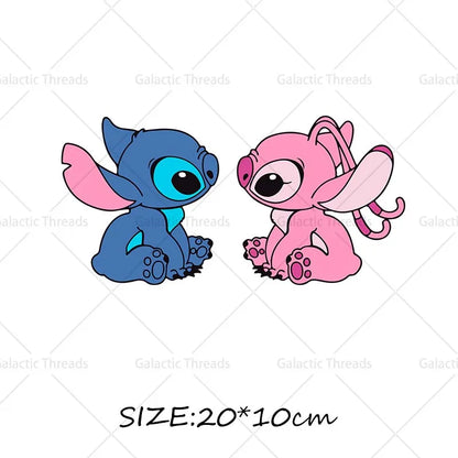 Stitch Lilo Iron on Decals Heat Press Patches Thermal Transfer Stickers for Clothes DIY Ironing Prints