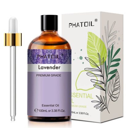 PHATOIL Eucalyptus 100 ml Essential Oil for Skin, Lavender, Vanilla, Jasmine, Lemon, Bergamot, Aromatic Oil for Aromatherapy Candle Making