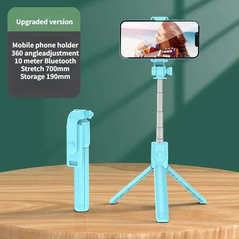 Trépied sans fil pour perche à Selfie, avec télécommande Bluetooth légère, extensible, pour iPhone, téléphone portable, Tiktok, Streaming en direct