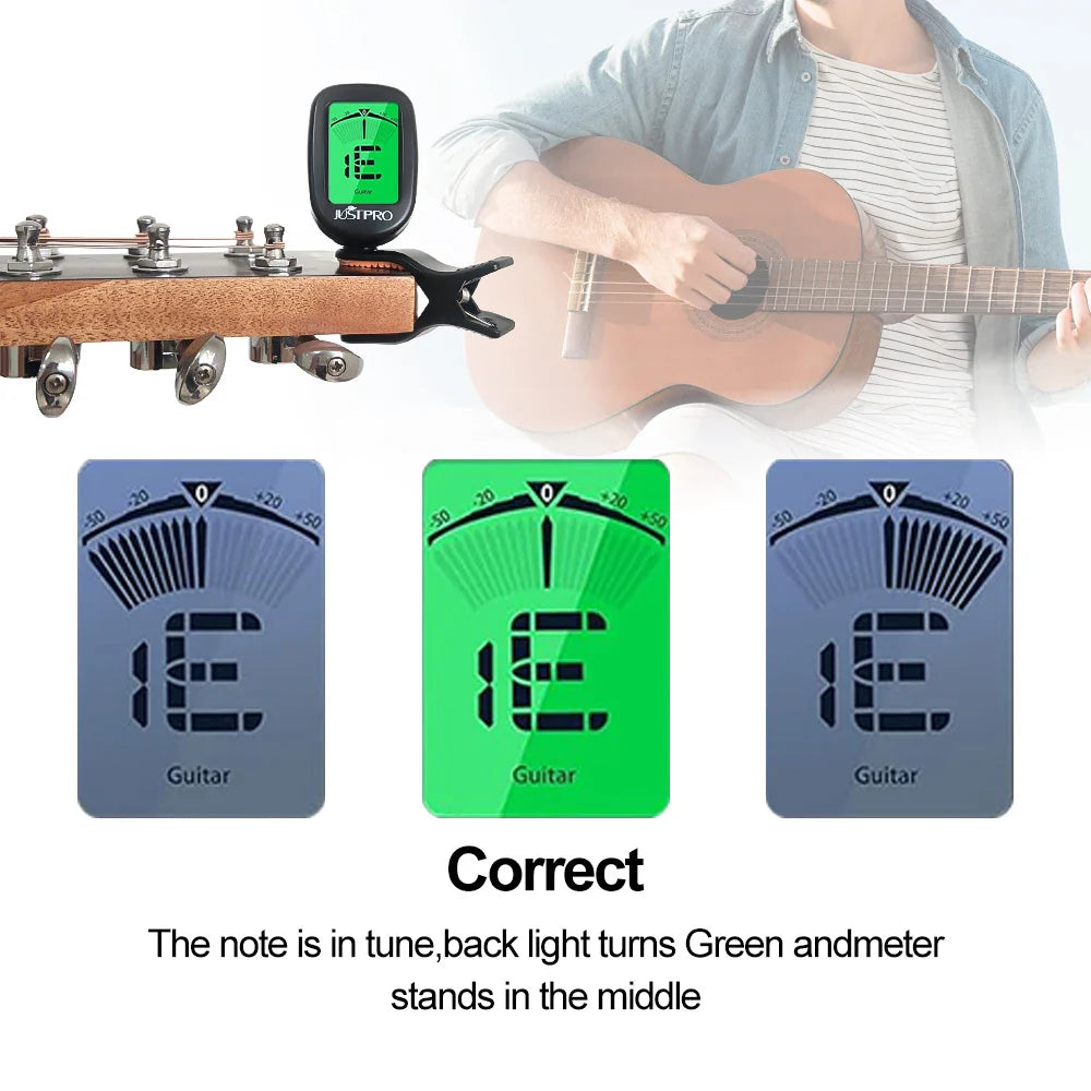 Accordeur de guitare rotatif, accessoires de guitare à clipser pour guitare basse, ukulélé, violon, mandoline, Banjo