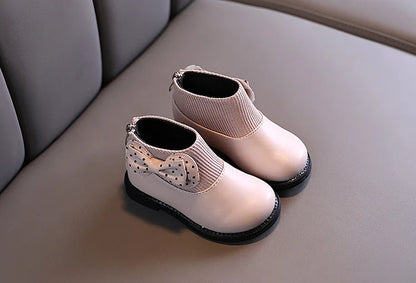 Enfants bottes courtes filles chaussures automne hiver chaud tricoté enfants bottes princesse doux arc enfant en bas âge filles bottes chaussures enfant H11071