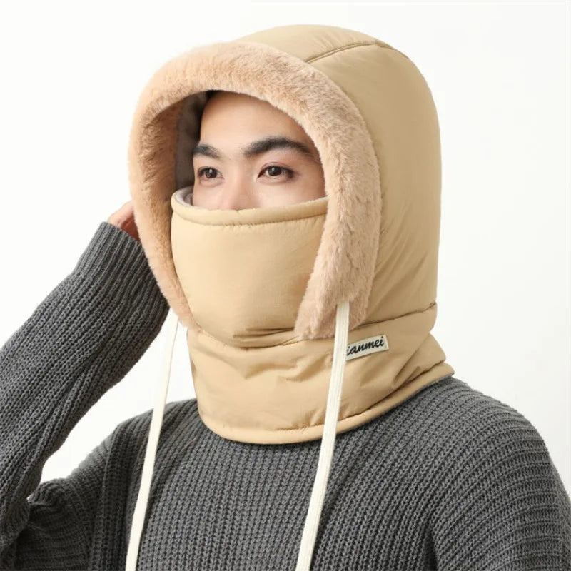 Chapeau chaud d'hiver pour hommes et femmes, Protection des oreilles de cyclisme d'automne et d'hiver avec velours épais pour la Protection contre le froid