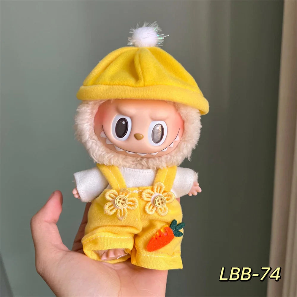 Vêtements de poupée mignons de 17 cm pour Labubu V1 V2, poupée idole, décoration mignonne, ensemble cadeau de vêtements macaron, accessoires