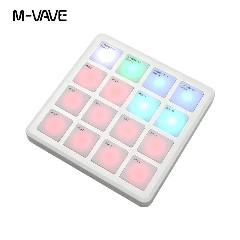 Contrôleur de poche MIDI sans fil M-VAVE SK-16 SMC-PAD, 16 tampons, Instruments de clavier à Percussion adaptés