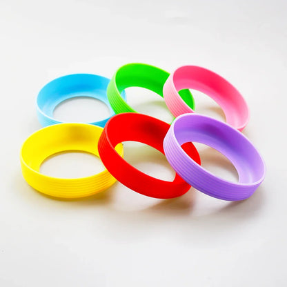 16 Colors 9.0CM Threaded Silicone Cup Bottom Protective Cover Coaster Sleeve Water Cup Cover 90MM Thermos Cup Bottom Holder
