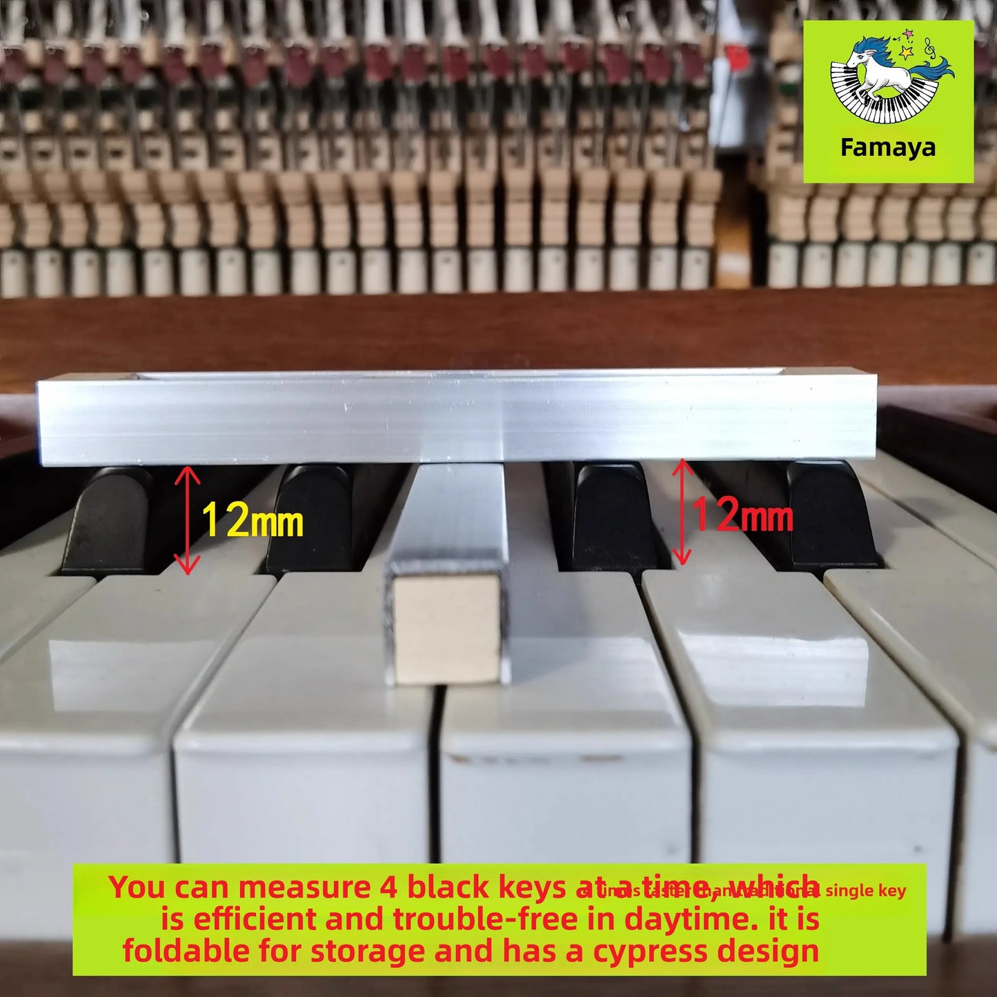 piano Dispositif de nivellement de touches noires 12 mm