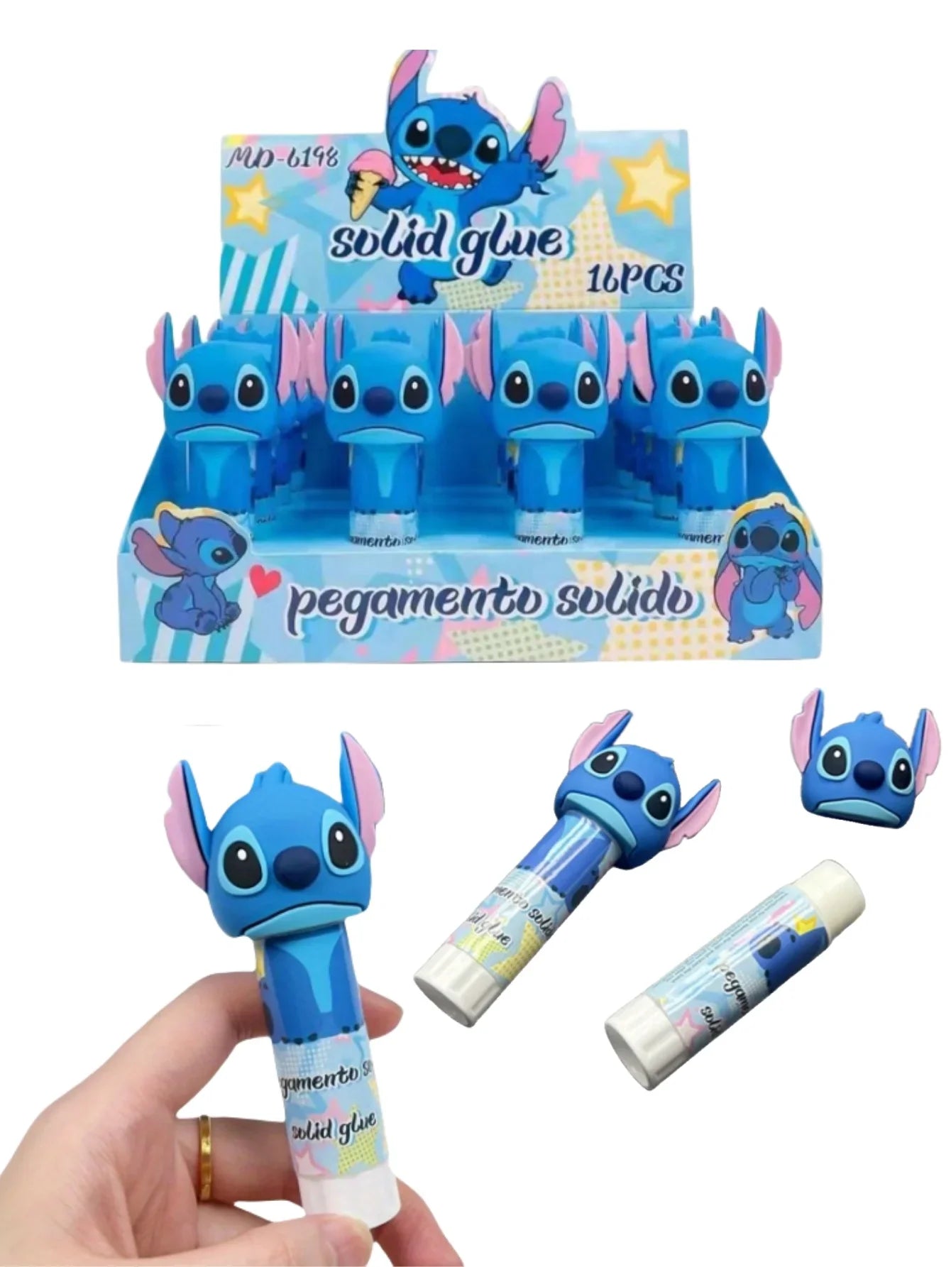 1/4pcs Bâton de colle solide Stitch Cartoon Adhésif fait main Colle pour coller le papier DIY pour fabriquer un bâton de colle très visqueux