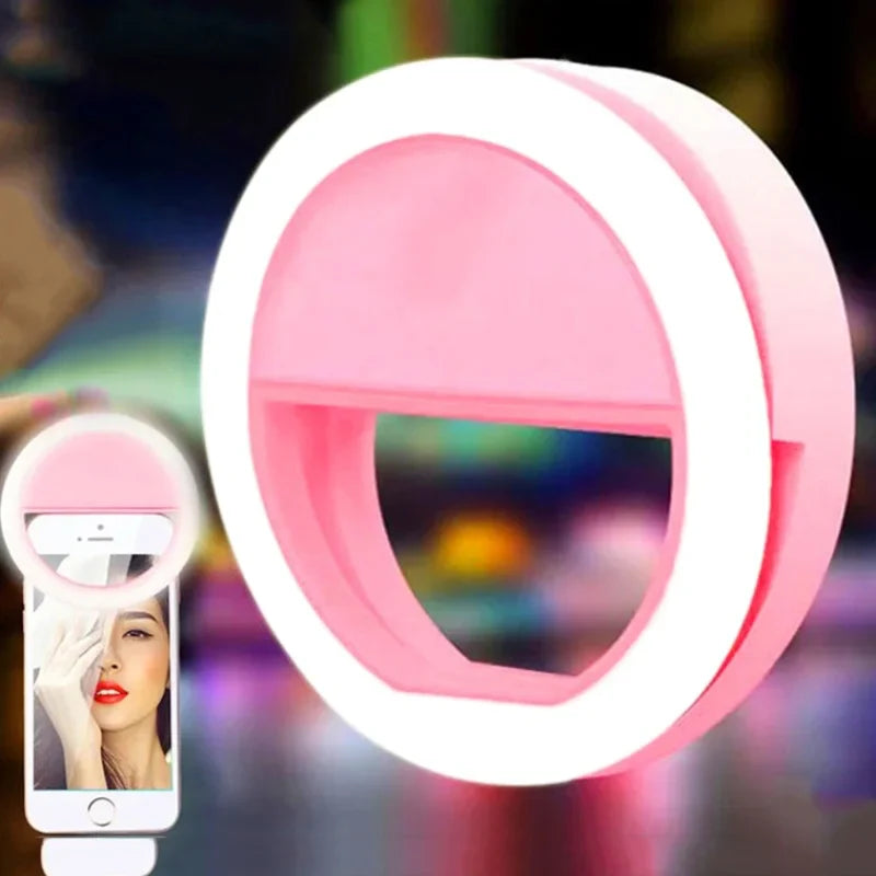 Anneau lumineux Led pour Selfie, objectif de téléphone Portable, lampe LED pour Selfie, Mini lumière pour téléphone Portable, pour iPhone Xiaomi Huawei vidéo en direct