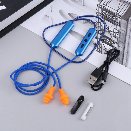Bouchons d'oreille écouteurs Bluetooth pour le travail, suppression du bruit, protection auditive, sites de construction, lieux bruyants bleu A005