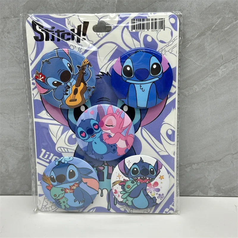 Stitch Lilo & Stitch Badge DIY Décoratif Étain 44mm ACG Articles Doux Bouton Épingles Icône Broche Revers Sac À Dos Badge Accessoires