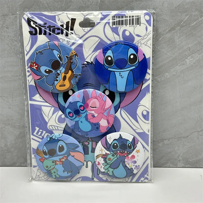 Stitch Lilo & Stitch Badge DIY Décoratif Étain 44mm ACG Articles Doux Bouton Épingles Icône Broche Revers Sac À Dos Badge Accessoires