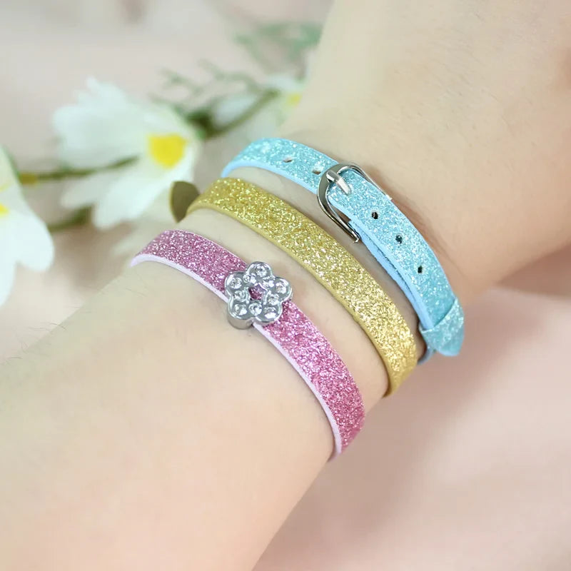 Bracelet à paillettes scintillantes, 8mm de largeur, 21cm de longueur, breloques coulissantes, lettres de l'alphabet, bijoux à bricoler soi-même, cadeau pour femmes et enfants