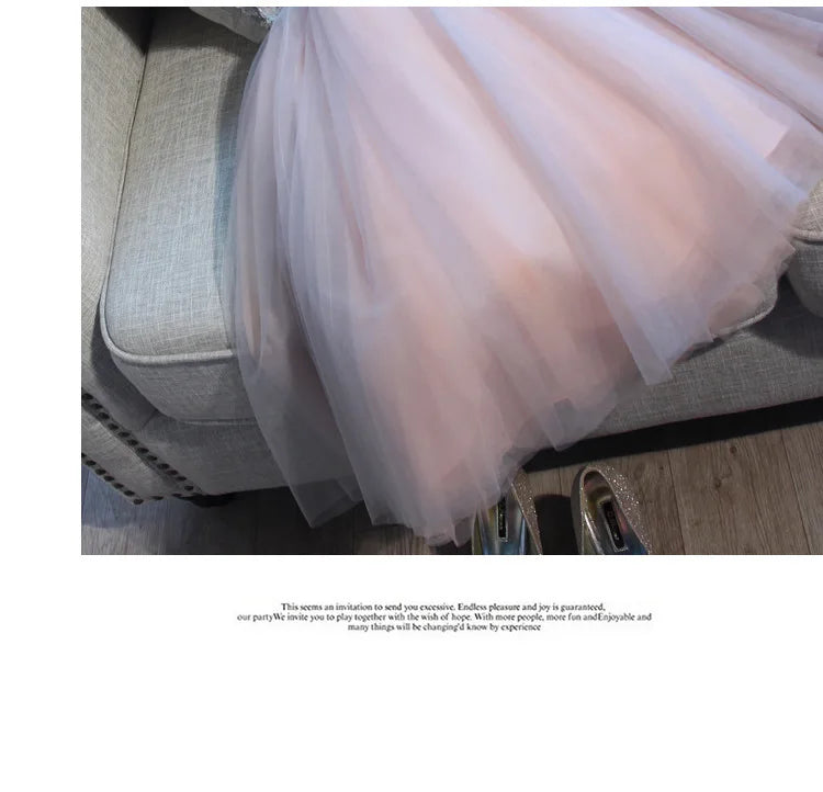 F2122 Customized Short Cocktail Party Dress Girl Graduation Robe 2025 Sweet Memory Colorful Sequined Mesh Tulle Prom Dresses
