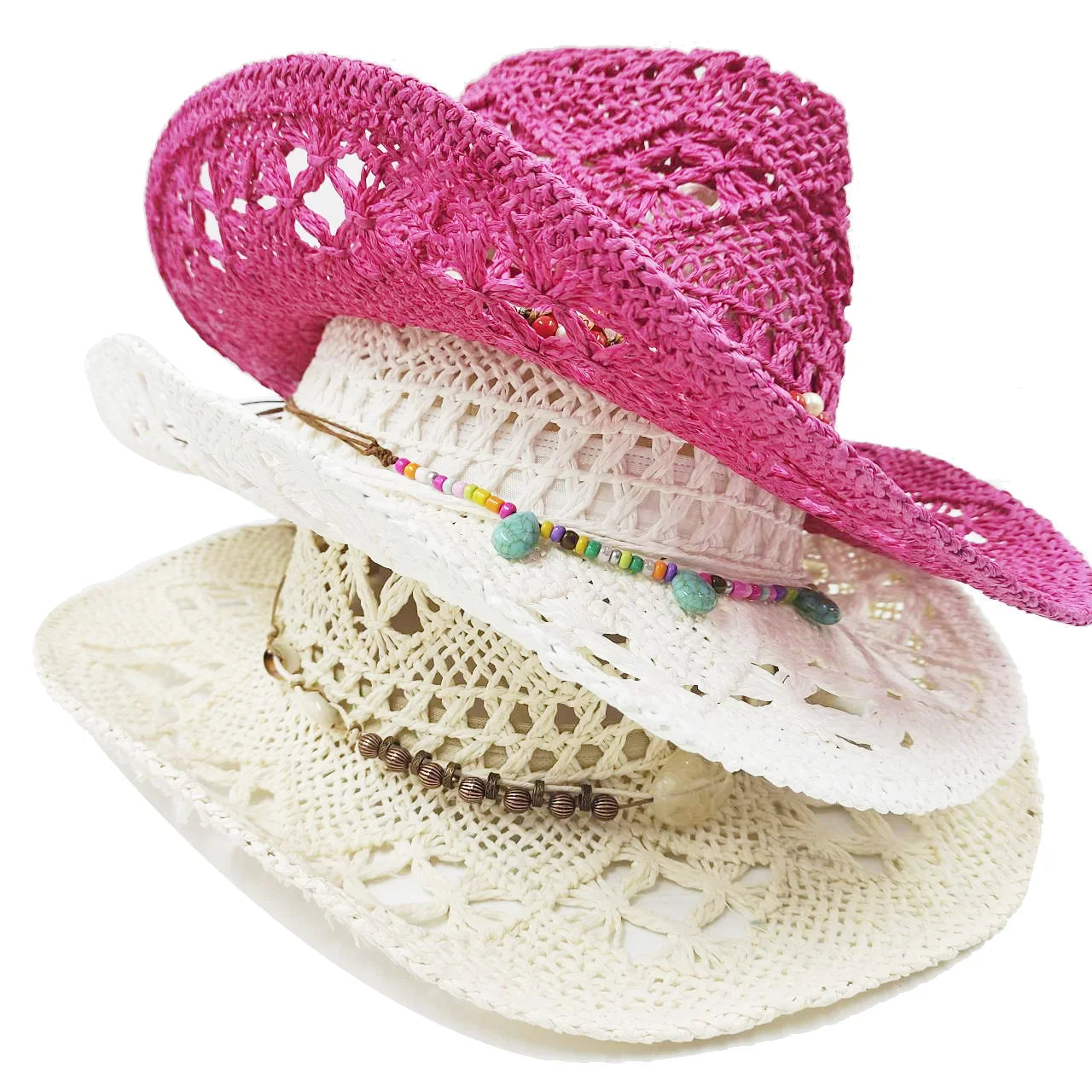 The latest Cowboy hat rose red retro straw hat 2023 new men's and women's jazz Cowboy hat straw hat sun hat summer hat sombrero