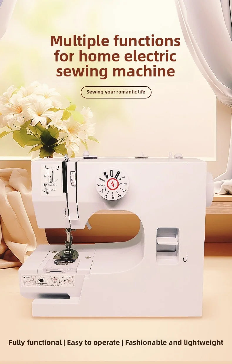 Sewing Machine, 12 Stitches Domestic Sewing Machine, Presser Foot, Overlock Machines, Electric Portable Pedal, Clothes Stitch