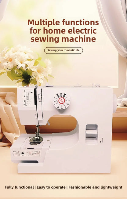 Sewing Machine, 12 Stitches Domestic Sewing Machine, Presser Foot, Overlock Machines, Electric Portable Pedal, Clothes Stitch
