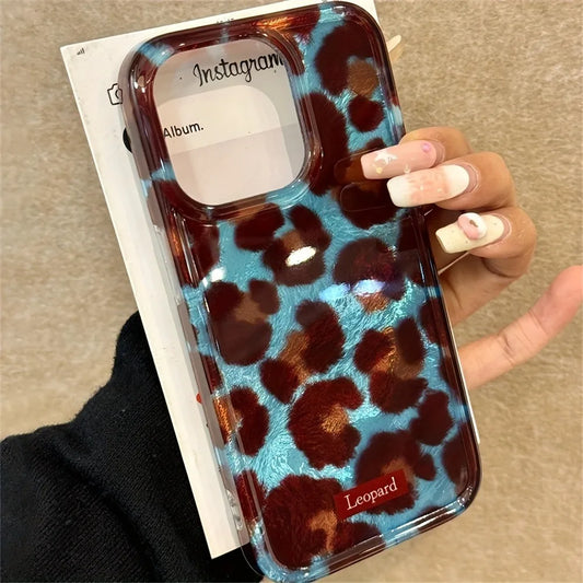 Coque souple à imprimé léopard pour iPhone 17, 15, 14, 13, 12, 11, XS, X, XR, 7, 8 Plus