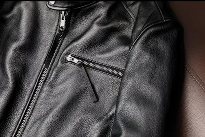 Vente en gros. Vêtements 100 % cuir de vachette véritable. Brésilien. Mode. Coupe ajustée, veste en cuir naturel. Motard homme. Clientes brasileiros