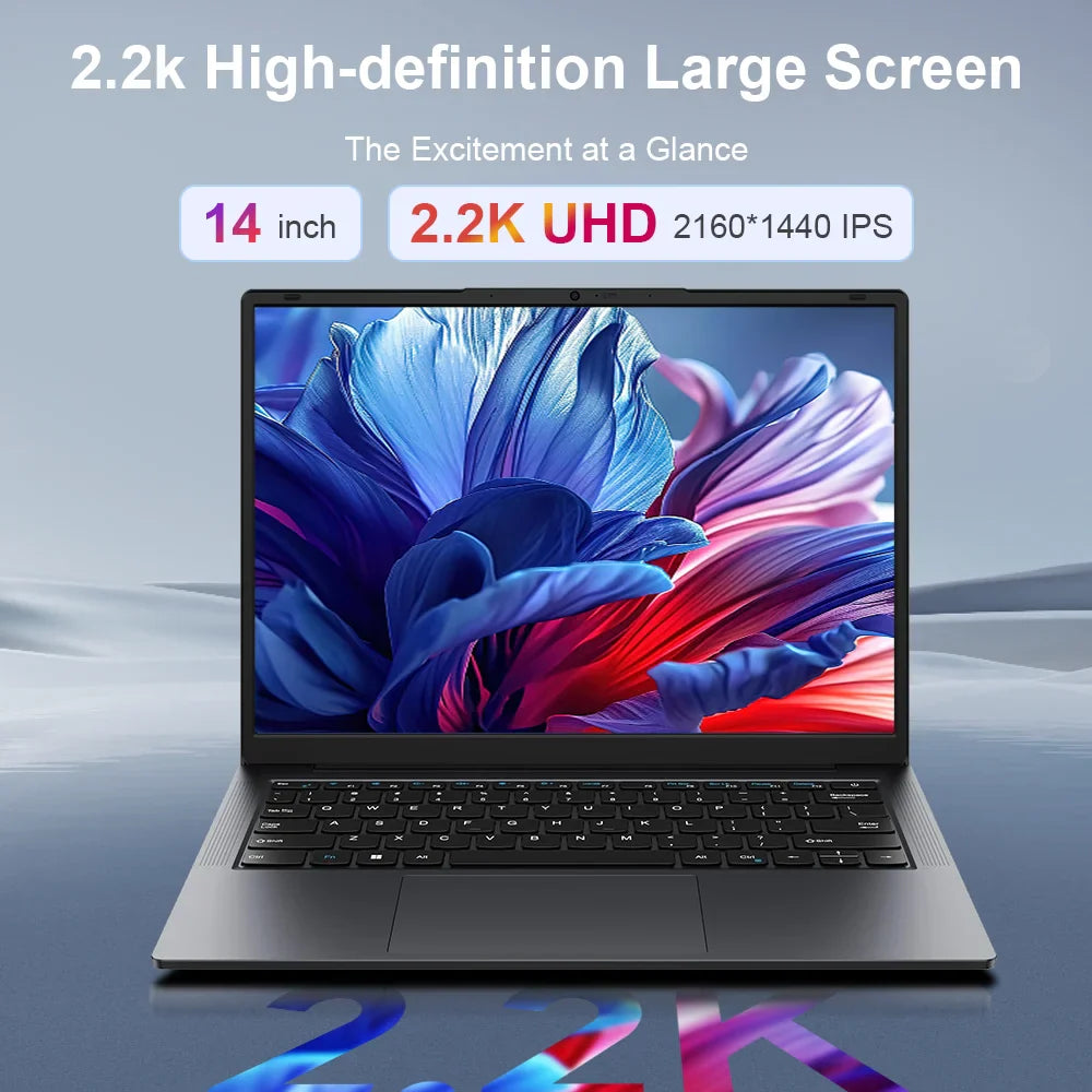 Ninkear X14 Laptop 14 Inch 2160*1400 IPS 2K Screen Intel core m3-8100Y 16GB 512GB Windows 11 General Use Productivity Notebook