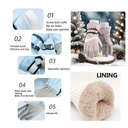 Gants de Ski d'hiver pour enfants, robustes, chauds, coupe-vent, pour Sports de plein air, garçons et filles, pour 3-14 ans