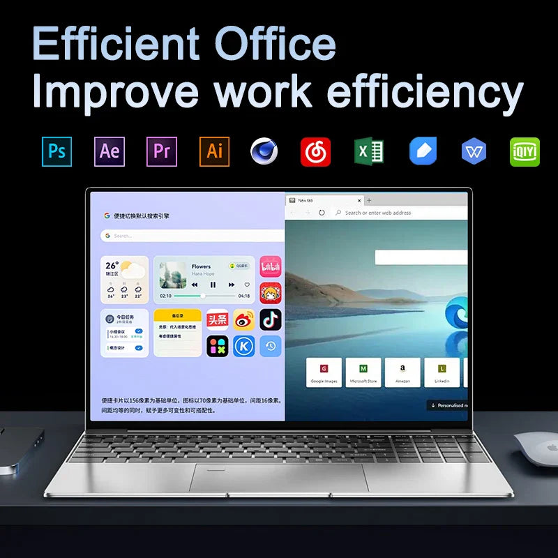 Original 15.6"  N5095 laptop, Windows 11 Professional 32GB 2048 GB fingerprint unlock backlit keyboard portable office laptop