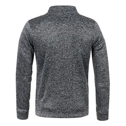 Stand Collar Long Sleeves Pockets Zipper Placket Sweatshirt Coat Men Spring Autumn Solid Color Plus Size Sport Outerwear