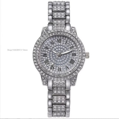 Montre-bracelet à quartz décontractée pour femmes, ensemble de 6 pièces, cadran romain, design de marque de luxe, montre pour femmes