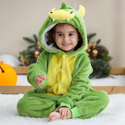 MICHLEY – Combinaison à capuche en flanelle motif Capybara pour enfant, pyjama, grenouillère, déguisement pour Halloween, pour garçon et fille