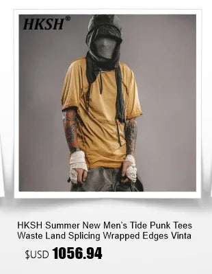 HKSH Spring Autumn New Man Punk Fashion Streetwear Dark Brushed Wax Handmade Damaged Tops Denim Jacket Y2K Chic Ins Coats HK4959