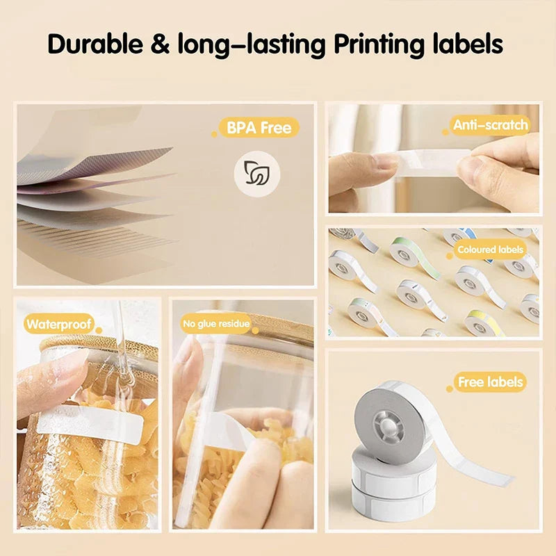 Niimbot White/Cable/Round/Transparent Thermal Label Adhesive Sticker Waterproof UV Paper For D11 D110 Mini Printer Label Maker