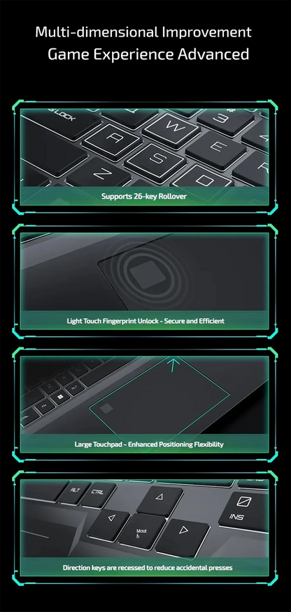 Gaming Laptop 16 inch Intel Core i9-12900H NVIDIA RTX 4060 8G 64GB RMD 4TB SSD DDR5 Windows 11 HD Camera WiFi6 Portable Computer