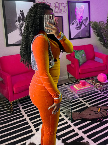 FAGADOER Autumn Winter 2 Piece Sets Women Outfit Casual Zip Pocket Crop Tops+High Waist Leggings Pants Suits Jogger Streetwear
